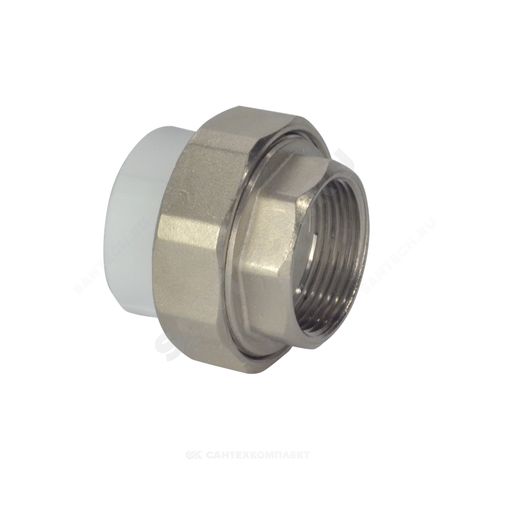 Муфта PP-R комбинированная разъемная белая Дн 32х1" ВР усиленная VALFEX 10155025У