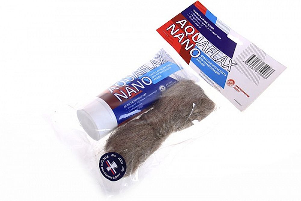 Уплотнительная паста Aquaflax Nano 270г тюбик + 40г лён 61006