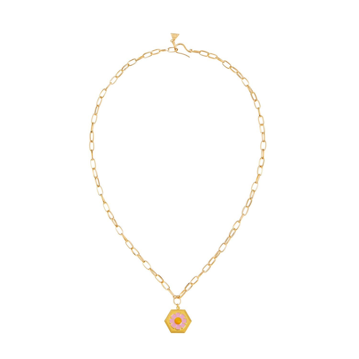 Колье Gold Pink Daisy Necklace