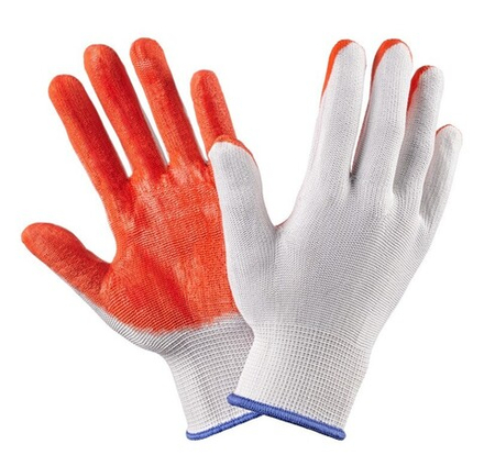 Перчатки нейлоновые с рифленым латексным покрытием