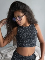 Летний кроп топ трикотажный детский