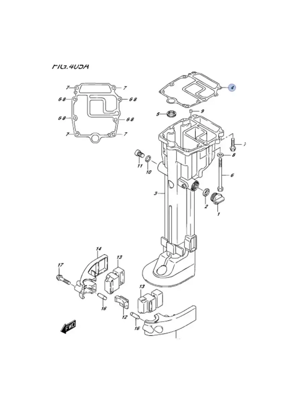 Прокладка под двигатель DF8A/9.9