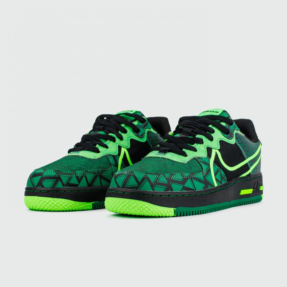 кроссовки Nike Air Force 1 React Black / Green CW3918-001