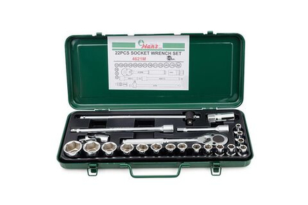 Комплект 6-гр. головок 8-32 с удлинителем,трещеткой 22 предм