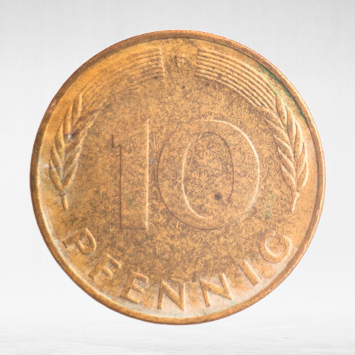 Germany, 10 Pfennigs, 1976, (Stuttgart Mint - "F"), VF