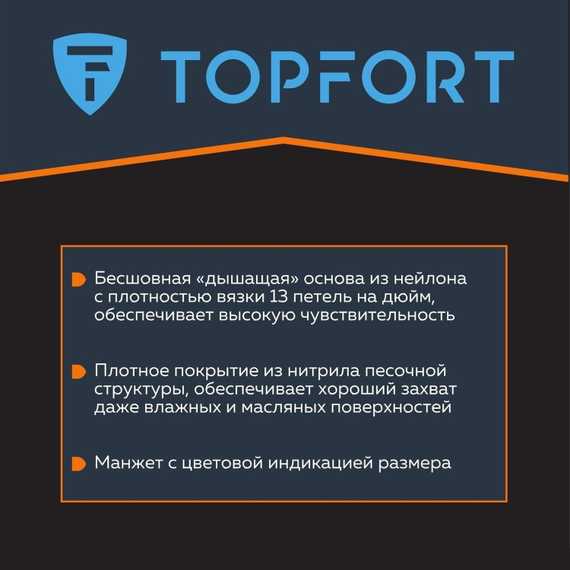 Перчатки нейлоновые с нитриловым покрытием TOPFORT НН01