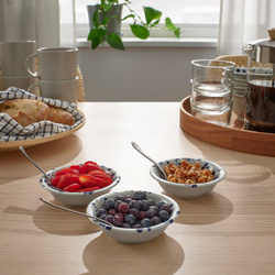 IKEA SILVERSIDA  (ИКЕА СИЛВЕРСИДА)  -  Миска, узор/синий, 11 см