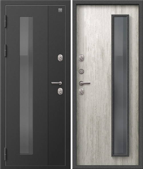 Входная дверь SEZAM Термо Т-800 Пепельный муар - Полярный дуб