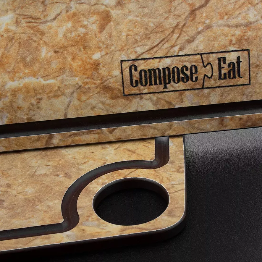 Доска разделочная c желобом 29х22см ComposeEat Fashion оникс светлый