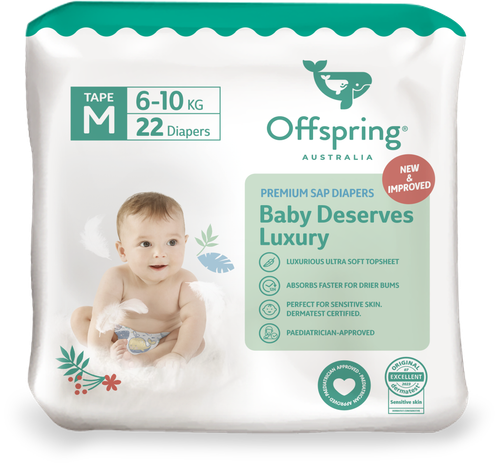 Offspring подгузники, M 6-10 кг 22 шт расцветка Авокадо