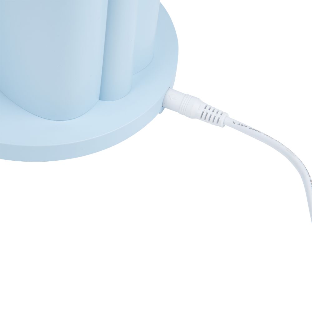 ULM-D150 15W-3000-6500K-DIM BLUE Светильник настольный светодиодный с подставкой под телефон и канцелярские принадлежности. С ночной подсветкой. Сенсорный выключатель. Диммер. Голубой. TM Uniel