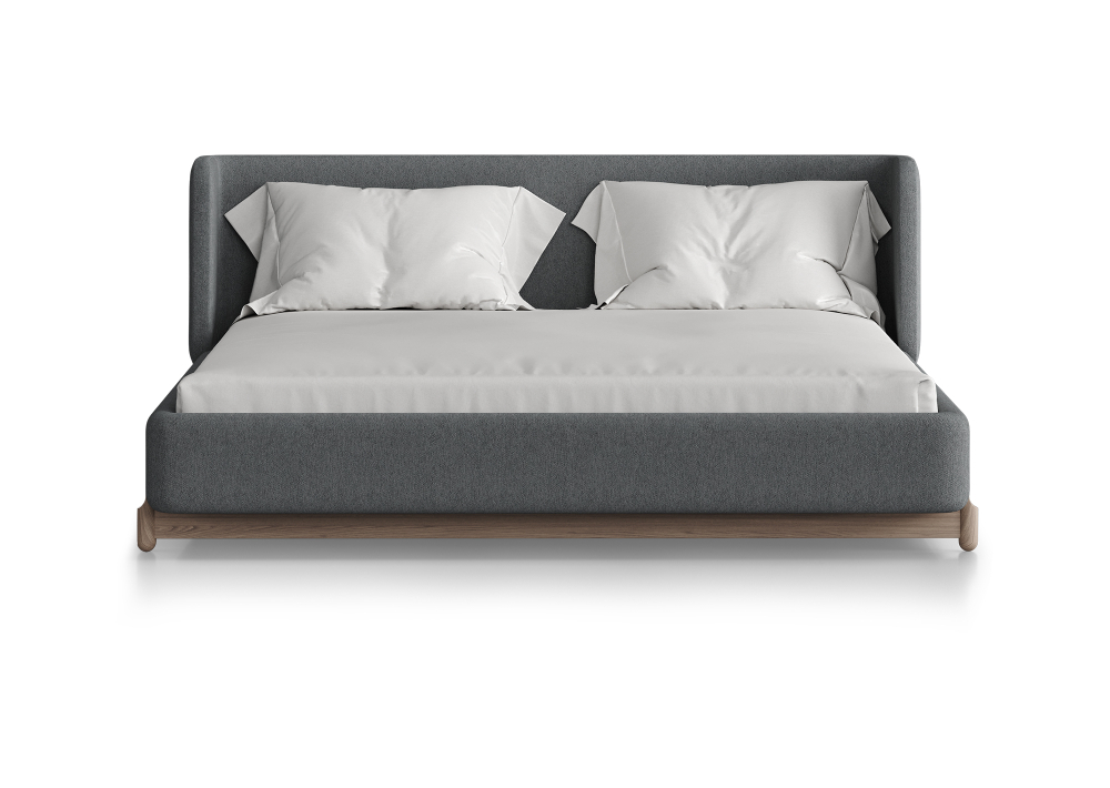 Кровать Basic спальное место 160*200 см (светло-серый, твид)