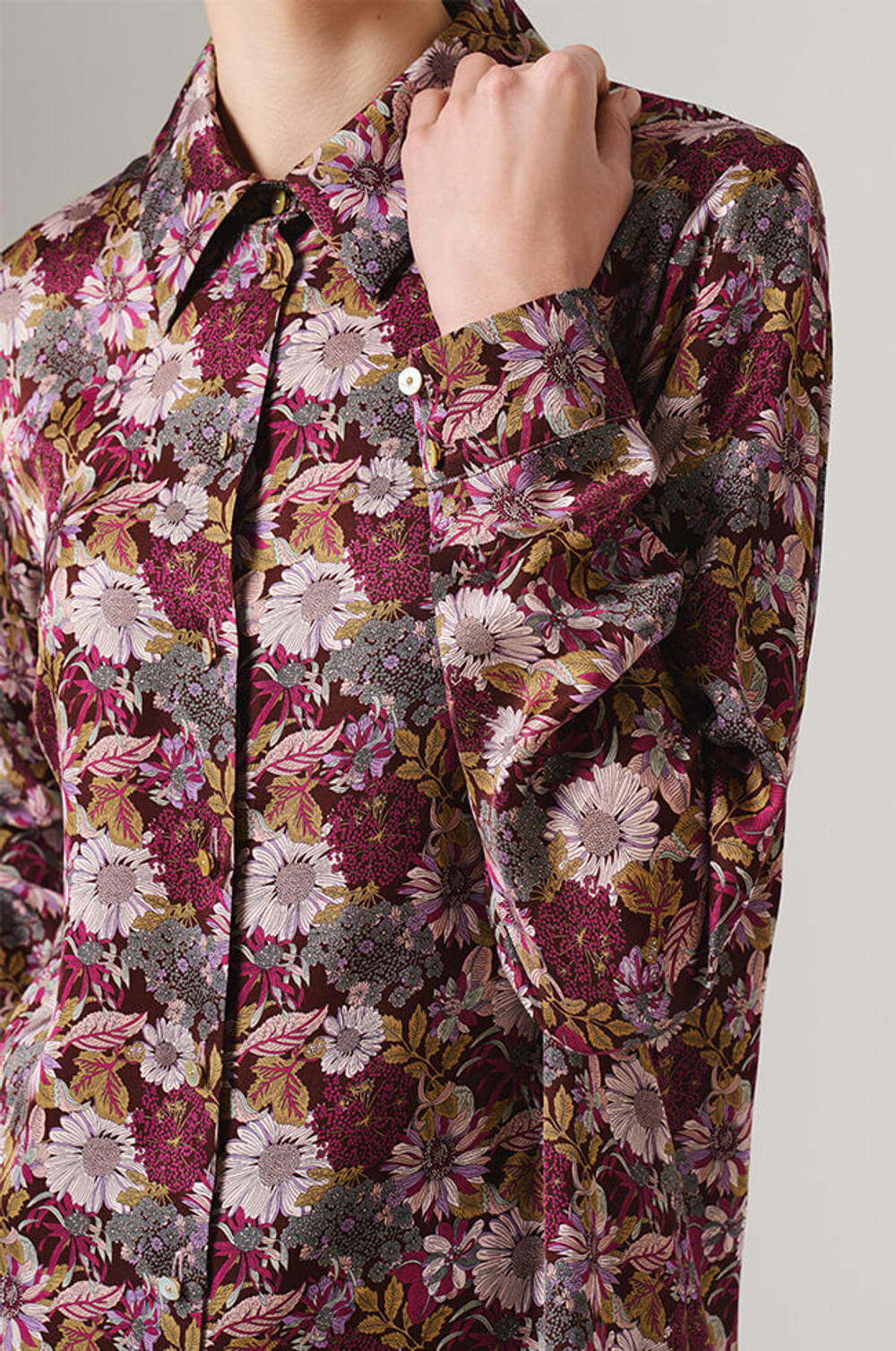 23107 Блузка женская (бордовый принт)