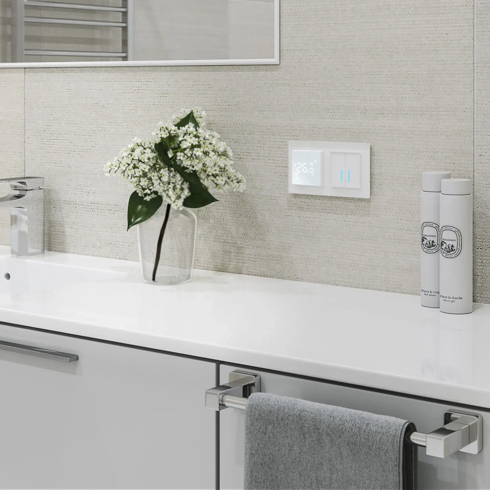 Умный сенсорный выключатель двухклавишный (белый) W4520601