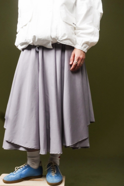 Юбка асимметричная двухслойная, светло-серая