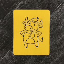 Бык №44 в шапочке и шарфе