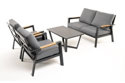 "Орхидея" лаунж-зона 4-местная из алюминия, цвет темно-серый