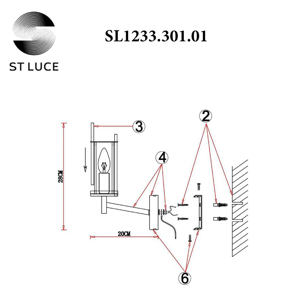 SL1233.301.01 Бра ST-Luce Латунь/Прозрачный E14 1*60W