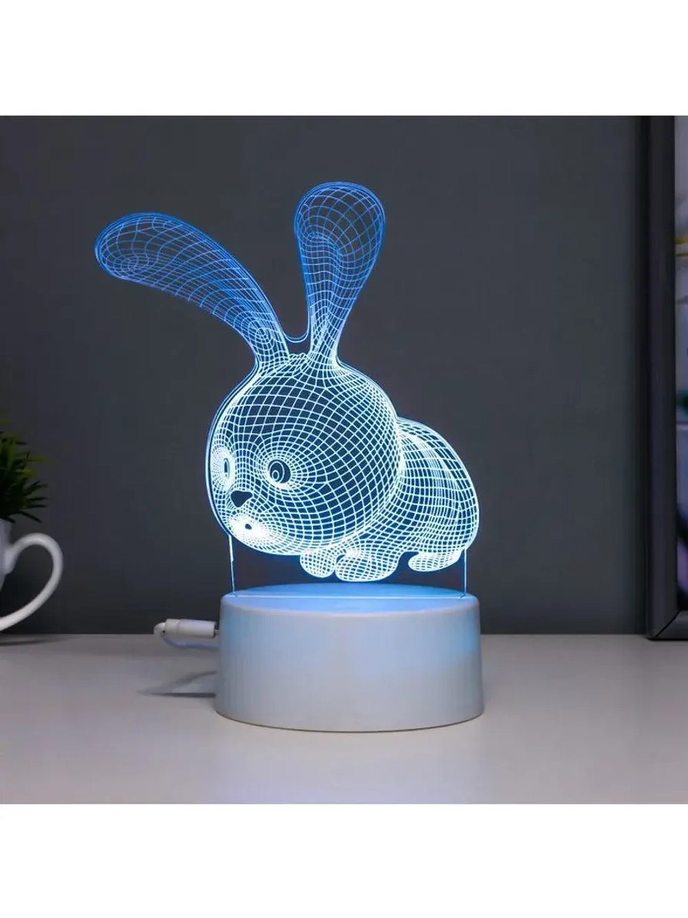 Светильник сенсорный «Кролик» LED 7 цветов USB/от батареек б