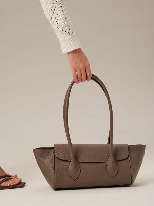 Кожаная сумка Viki DBR 31341 тауп