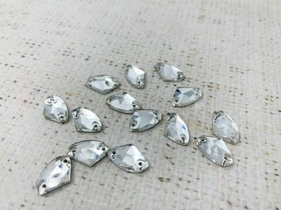 Стразы пришивные стекло, р. 1,5х1 см