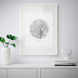 IKEA BILD  (ИКЕА БИЛД)  -  Плакат, вид на Токио, 40x50 см.