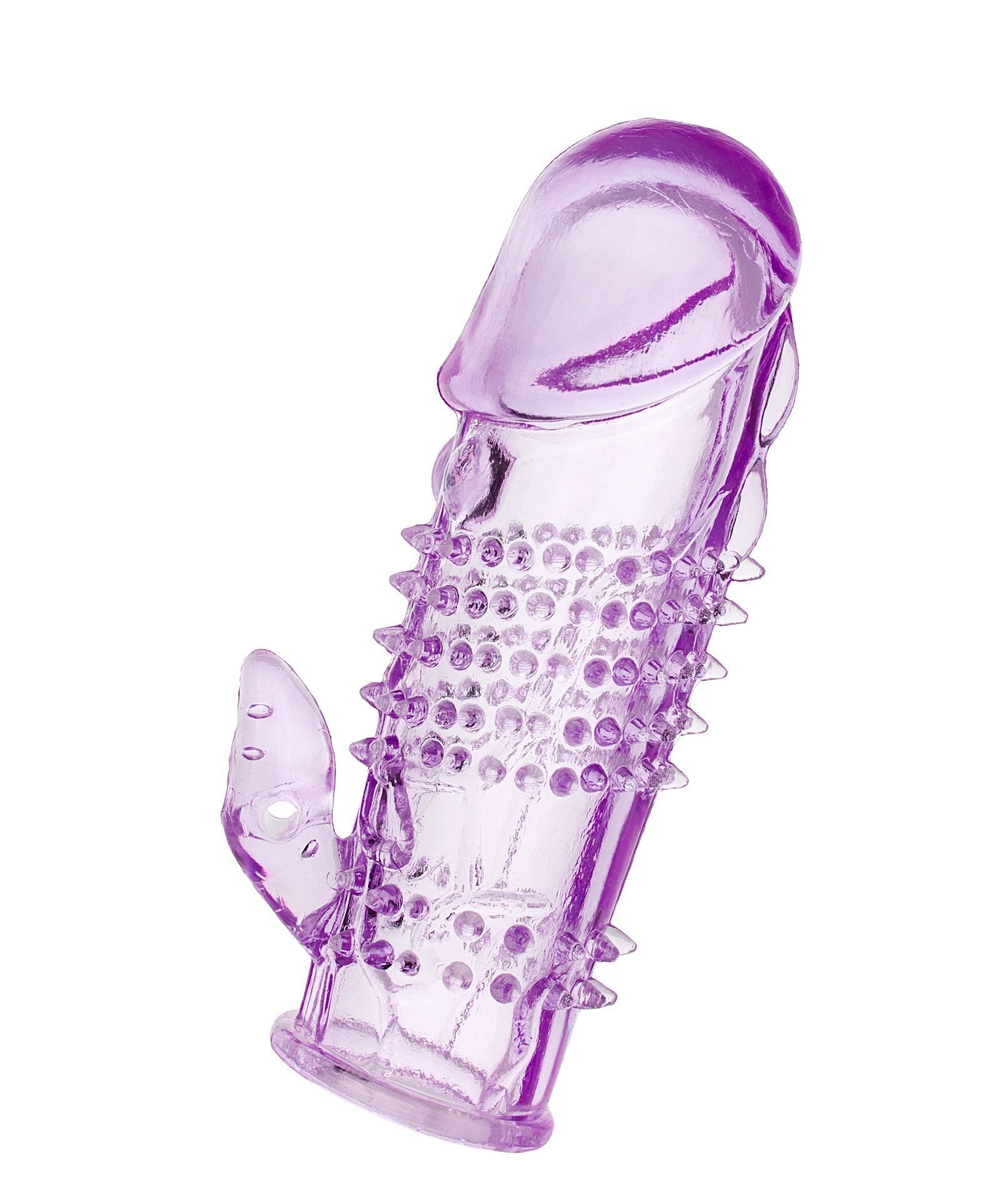 Фиолетовая насадка с коготком и шипами - 13 см. (Цвет: фиолетовый)