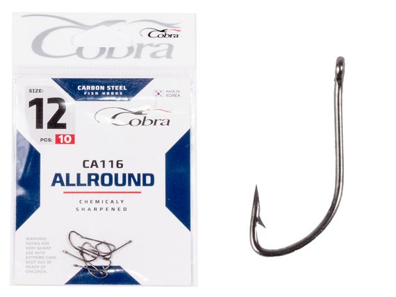 Крючки Cobra ALLROUND CA116 №12, 10 шт.