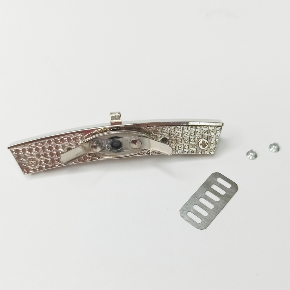 Замок вертушка на винтах 90*15 Серебро