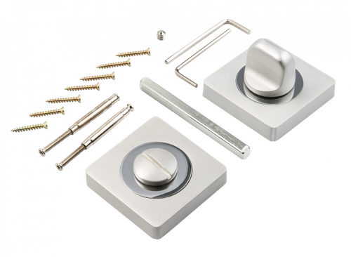 Завертка квадрат Пуэрто INBK AL 02 PW/CP, цвет жемчужный/хром блестящий к ручкам 520-02 PW, INAL 527-02 PW (гарантия - 12 месяцев)