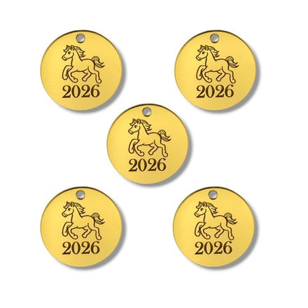 Топпер Бирка "Символ года 2026" 4см 5шт акрил