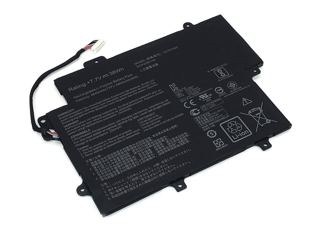 Аккумуляторная батарея для ноутбукa Asus VivoBook Flip 12 TP203NA (C21N1625) 7.7V/8.8V 4800mAh