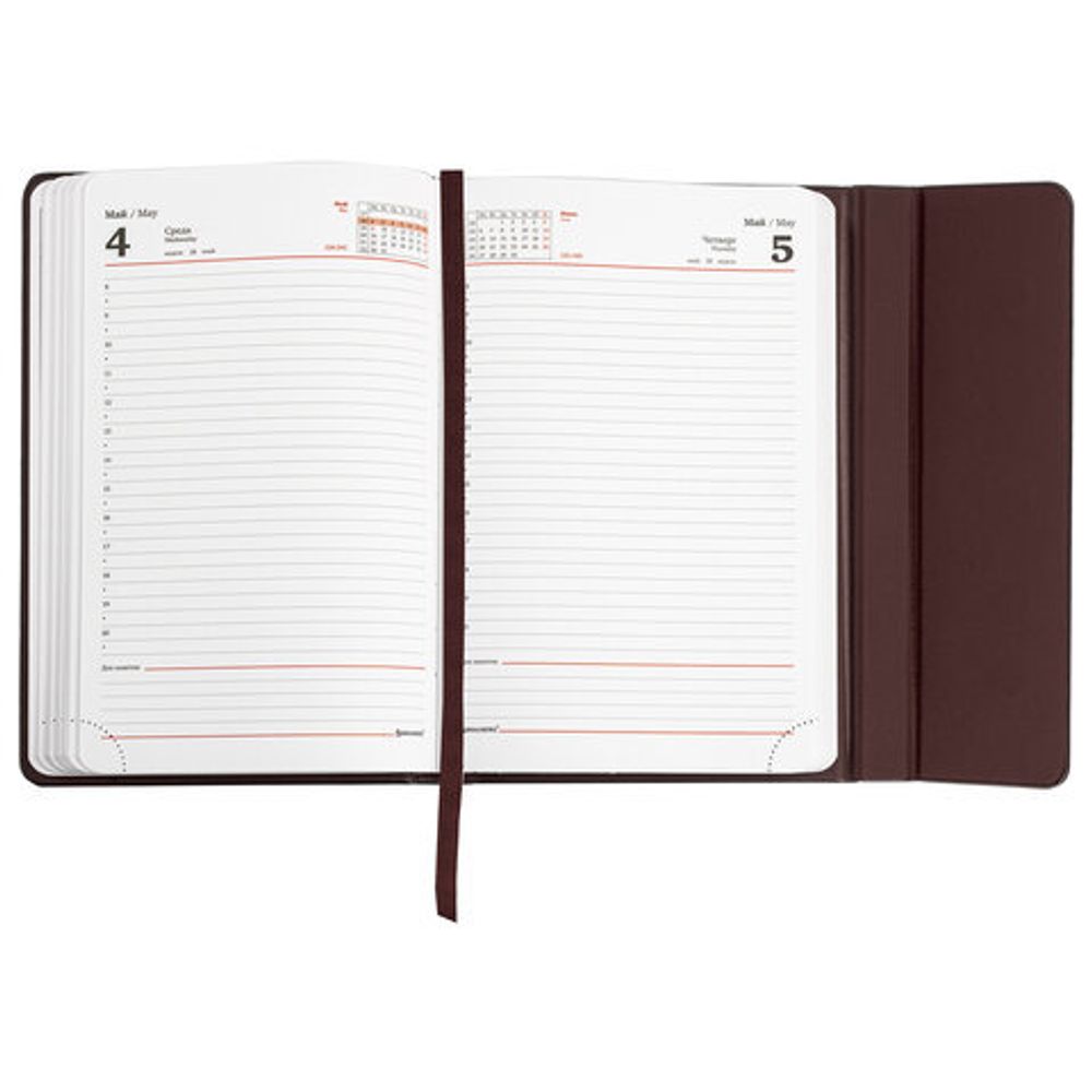 Ежедневник датированный 2022 А5 138x213 мм BRAUBERG "Towny", под кожу, клапан, коричневый, 112736