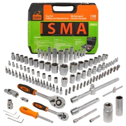 Набор инструментов 108пр.1/4''1/2''(6гр.)(4-32мм) ISMA ISMA-41082-5