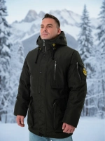 Куртка зимняя удлиненная с капюшоном