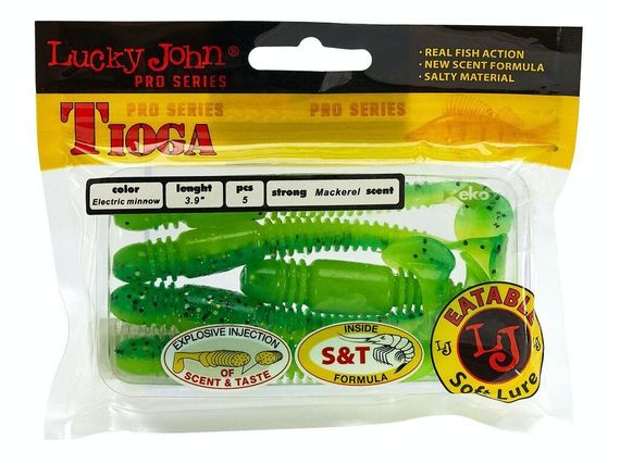 Виброхвосты съедобные LJ Pro Series TIOGA 3.9in (10 см), цв. T18, 5 шт.