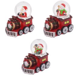 GAEM Фигурка декор в стекл шаре"Дед Мороз/Снеговик" (подсвет, LR44x2), D 5 см, L7,5 W5 H8 см, 3в.