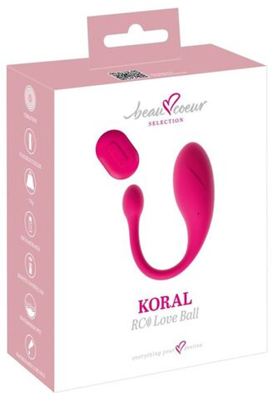 Розовое виброяйцо KORAL RC Love Ball (Цвет: розовый)