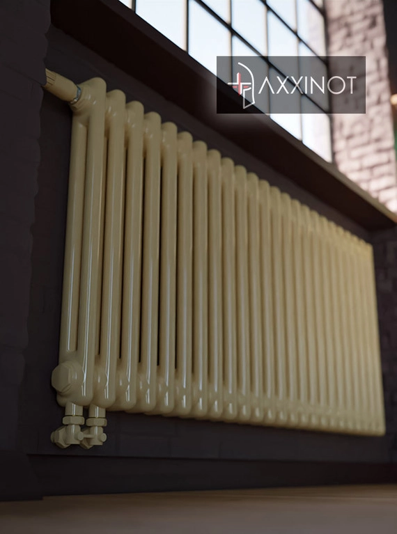 Axxinot Sentir 2057 - двухтрубный трубчатый радиатор высотой 570 мм, нижнее подключение с термовентилем