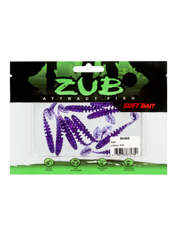 Приманка ZUB-SHAD 50мм-10шт, (цвет 610) фиолетовый с блестками