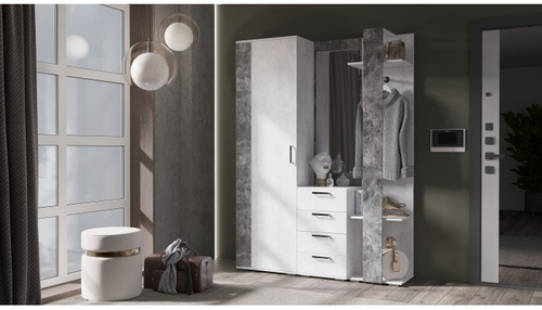 Прихожая Лофт Цемент светлый / Цемент темный