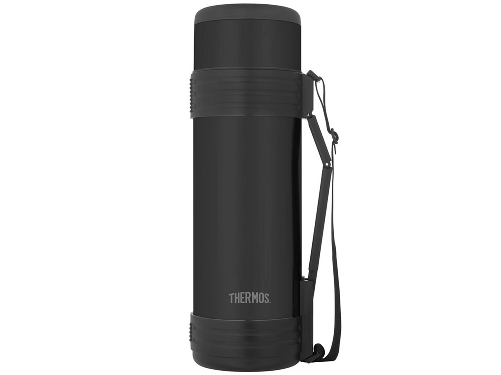 Термос для напитков THERMOS NCD-1000 BK 1.0L, нержавеющая сталь, винтовая пробка, складная ручка, цвет чёрный