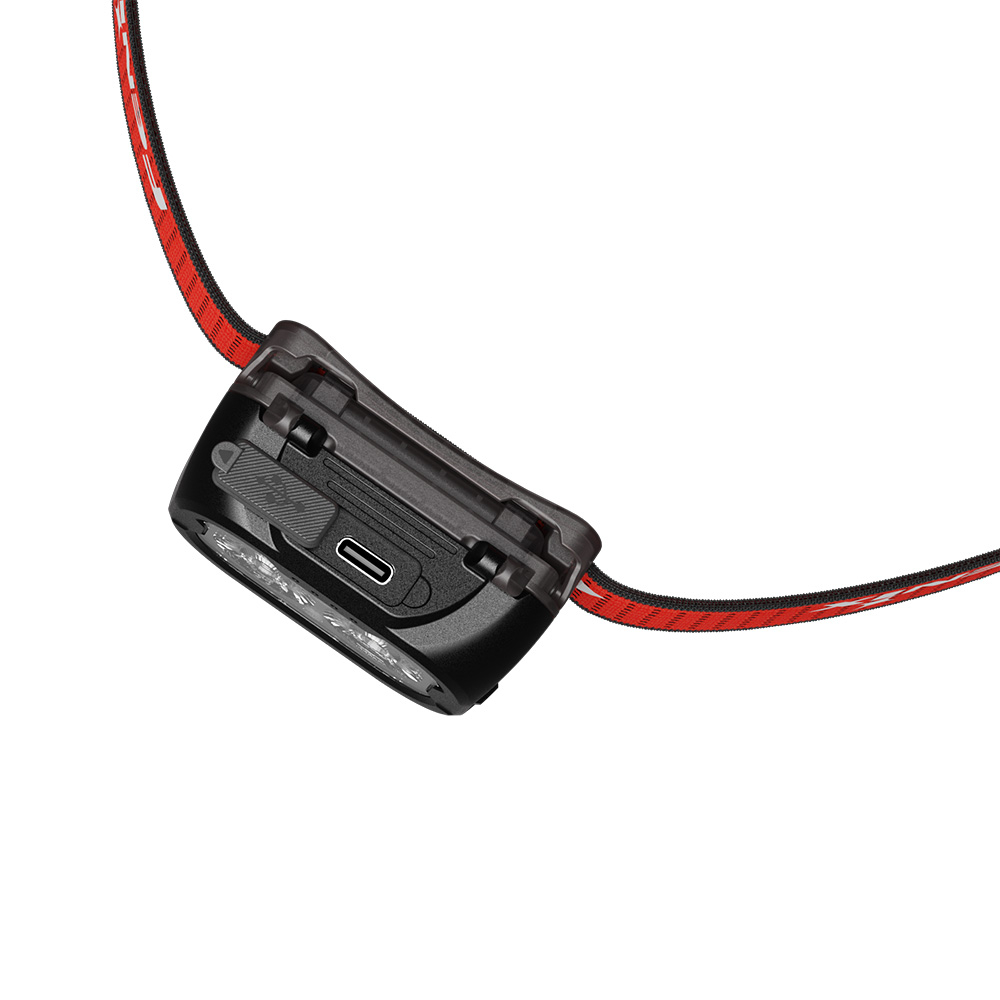 Фонарь Fenix налобный HL18R-T V2.0, черный с красным ремешком