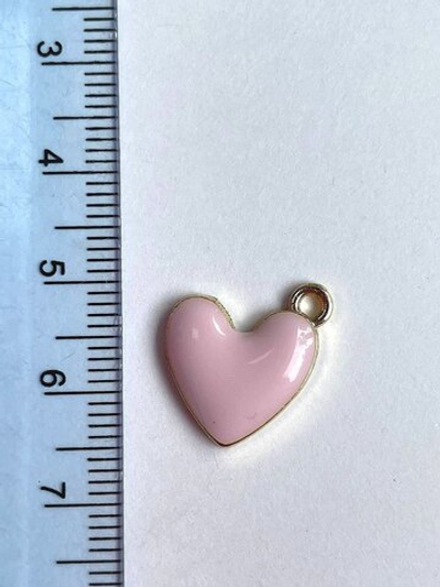 17461-р Подвеска эмаль "Сердечко" 16*15мм, розовый