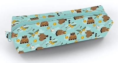 Пенал 210х45х45мм на молнии мягкий "Реально крутой Капибара" (Хатбер)