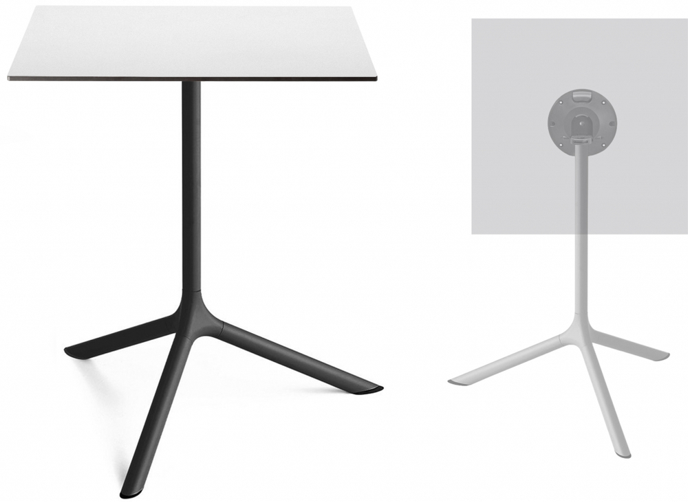 Стол ламинированный обеденный складной Scab Design Tripe Maxi Folding, черный, белый