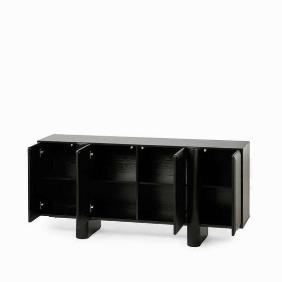 Комод Kode 160х70 см, черный, дуб, меламин