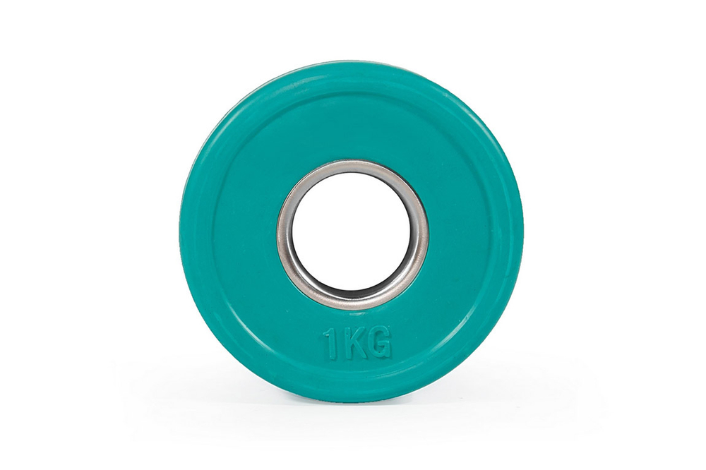 Цветной тренировочный диск 1,0 кг (малый, цвет - зеленый)