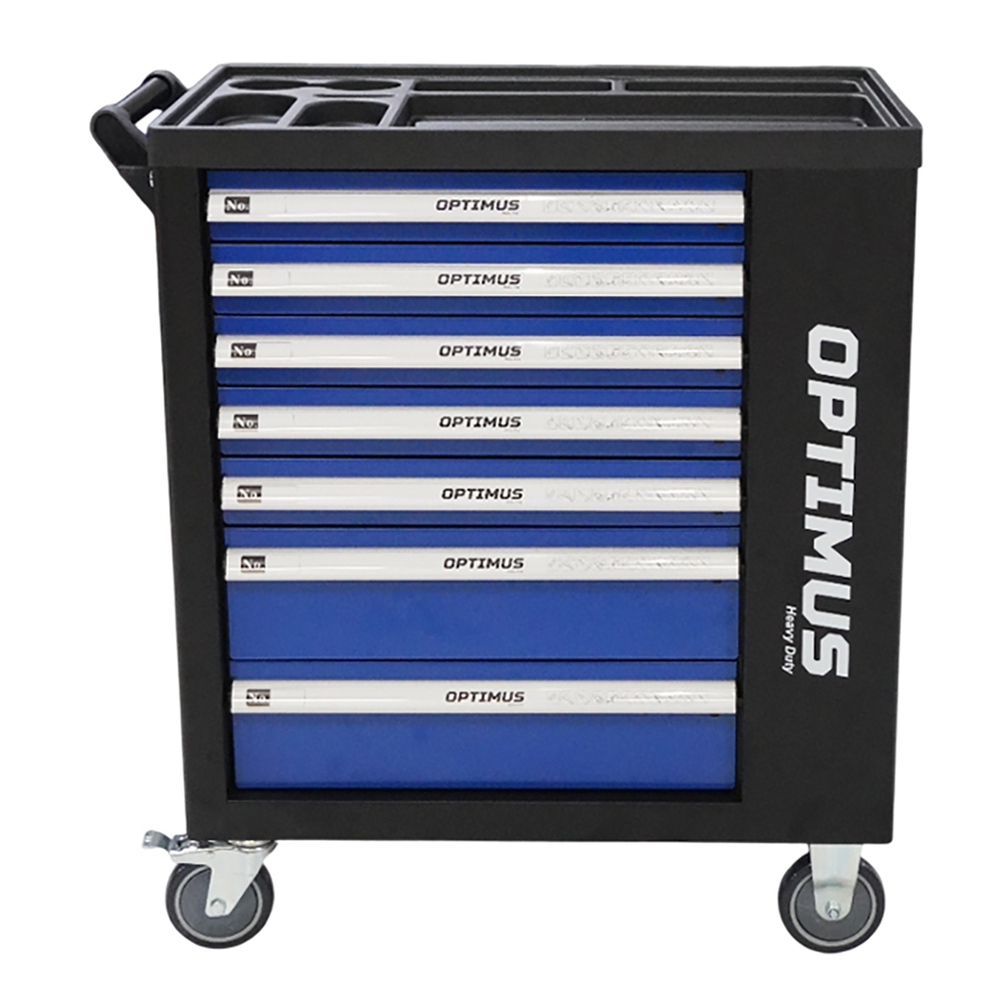 OPT-917P Тележка инструментальная, 7 полок с набором инструментов 289 пр, пластиковая столешница