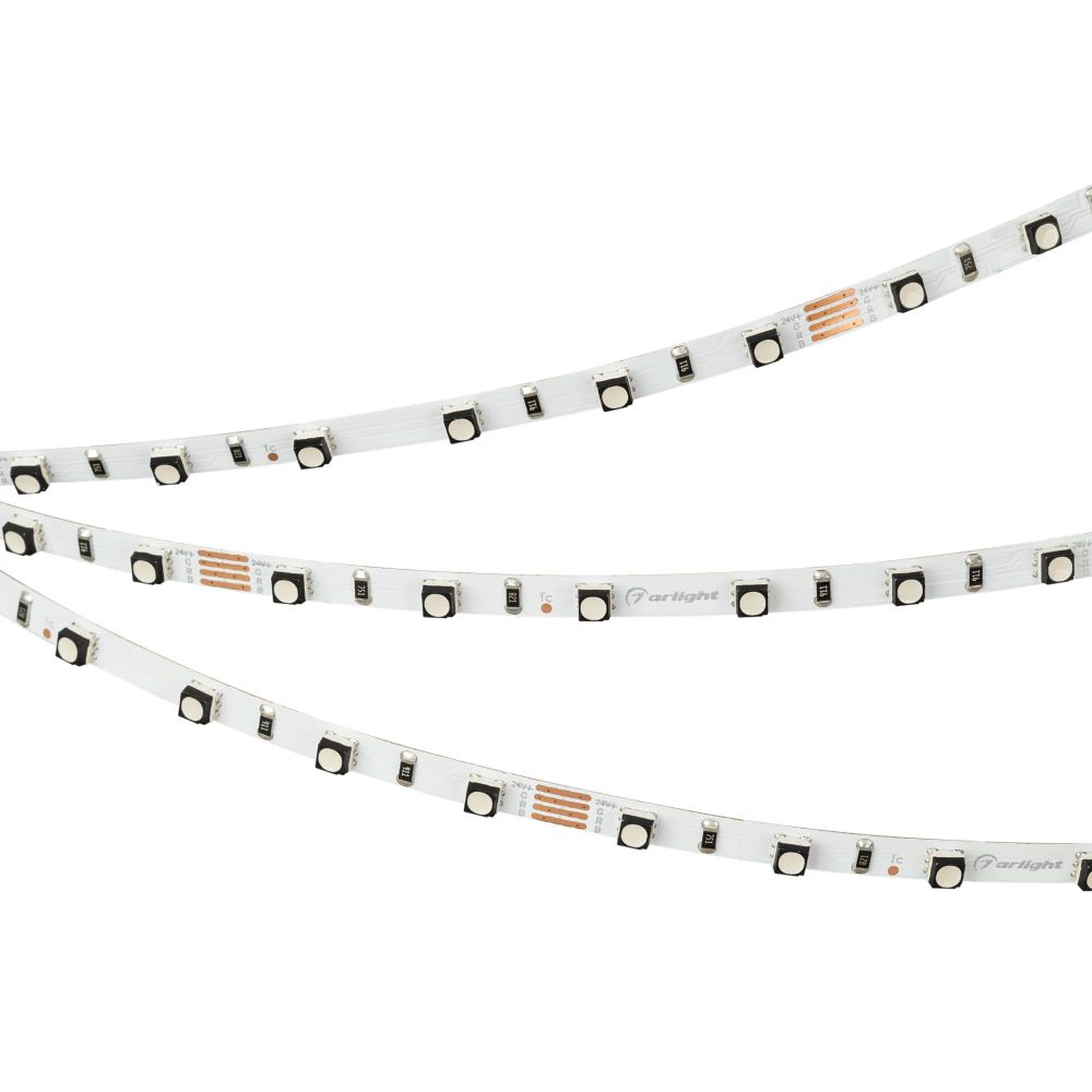 Светодиодная лента MINI-F60-5mm 24V RGB (6 W/m, IP20, 3535, 5m) (Arlight, узкая) 025706(2)